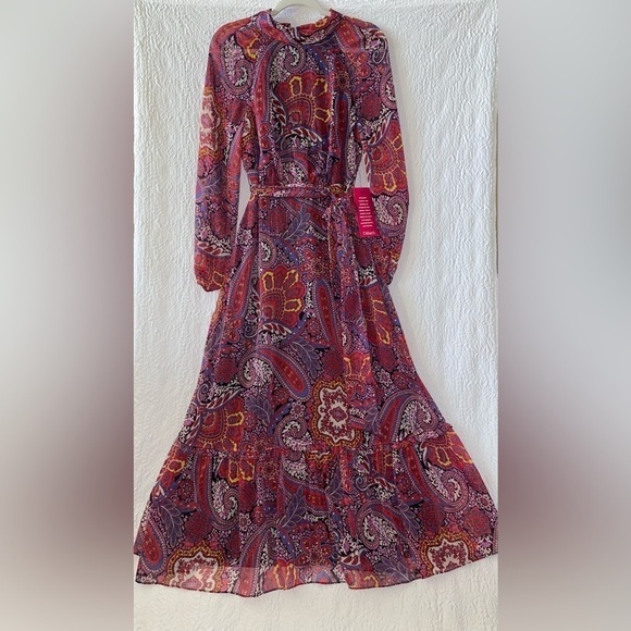 Tahari Dresses & Skirts - TAHARI By Arthur S. Levine Mock Neck Paisley Print Long Sleeve Maxi Dress NWOT